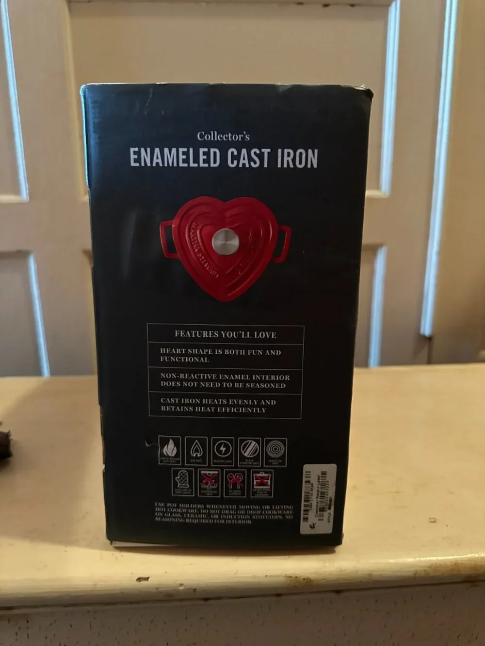 Martha Stewart Enameled Cast Iron 2-Qt. Heart-Shaped Casserole- Red